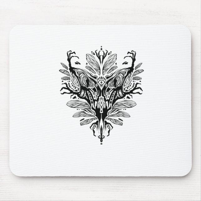 The Woodland Creature - Black Sticker  Mouse Mat (Front)
