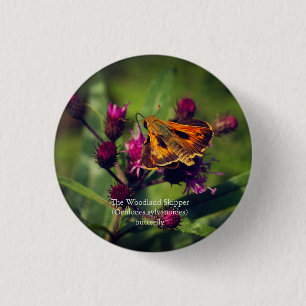 The Woodland Skipper butterfly 3 Cm Round Badge