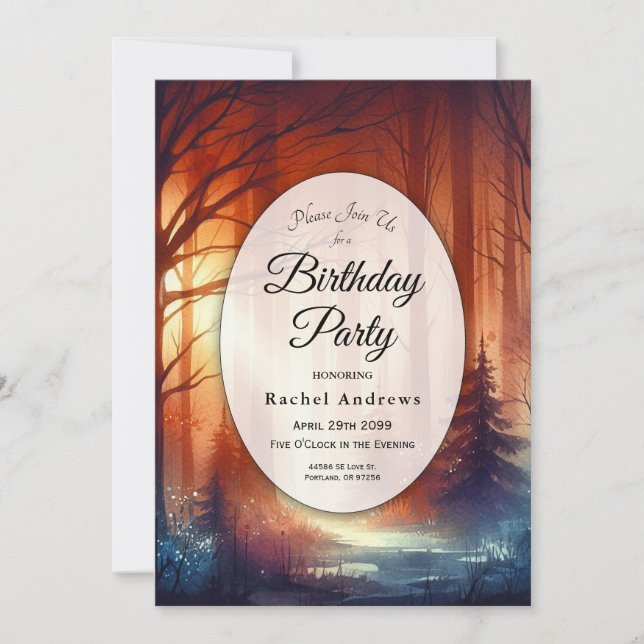 The Woodland Spell of Fall Birthday Party Invitation (Front)