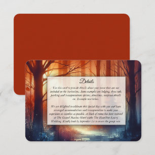 The Woodland Spell of Falling Leaves Wedding Enclosure Card