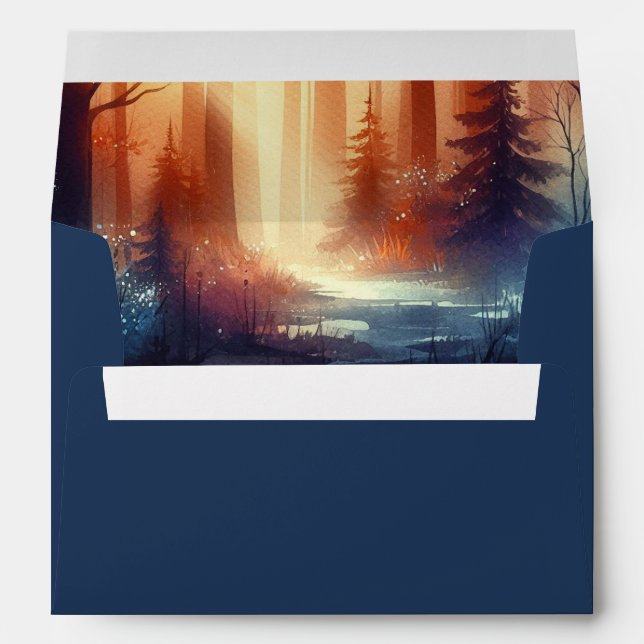 The Woodland Spell of Falling Leaves Wedding  Envelope (Back (Bottom))