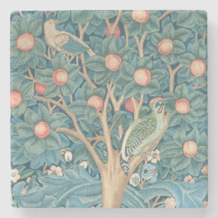 The Woodpecker Tapestry, detail of the woodpeckers Stone Coaster