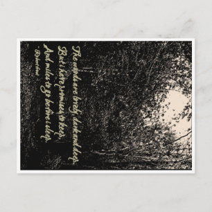 The woods are lovely, dark and deep... postcard