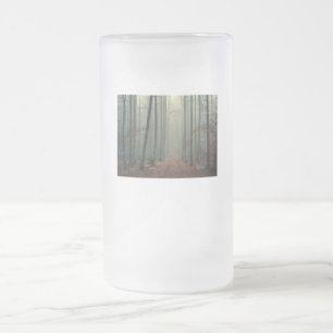 The Woods Have Eyes! Interesting print! Frosted Glass Beer Mug