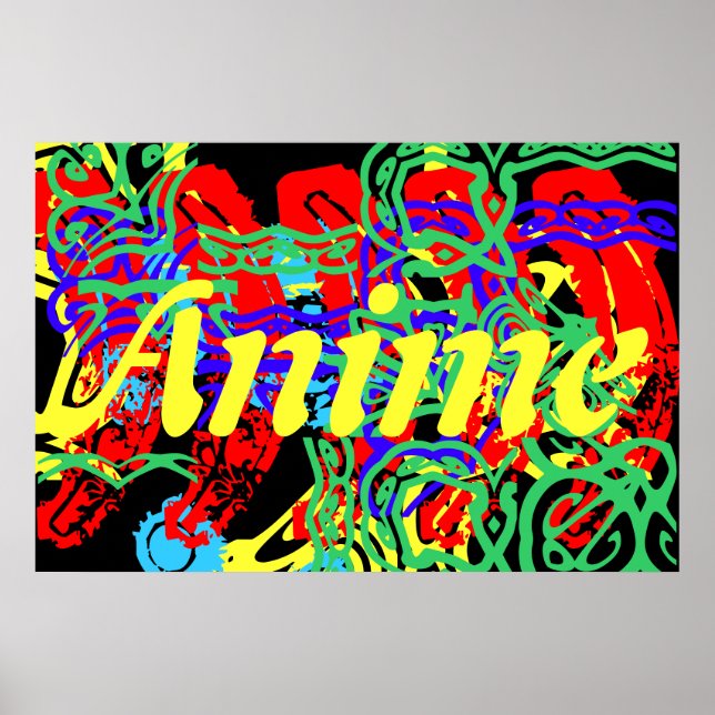 the word Anime with a splash of Color Poster (Front)
