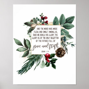 The Word Became Flesh, John 1:14, Christmas Poster