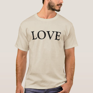 The word "love" on unisex cotton T-Shirt