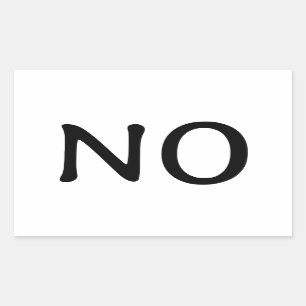 The Word No Statement Text Simple Message Rectangular Sticker