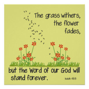 The Word of Our God will Stand Forever Isaiah 40:8 Poster