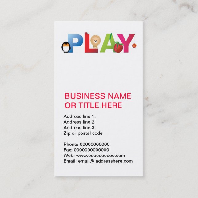 the word play business card (Front)