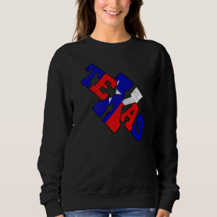 The Word Texas With State Flag Colours Red White A Sweatshirt