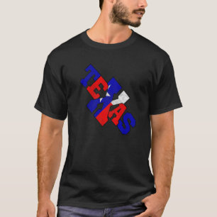 The Word Texas With State Flag Colours Red White A T-Shirt