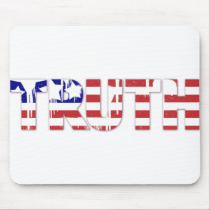 The word " Truth"  with American flag Mouse Mat