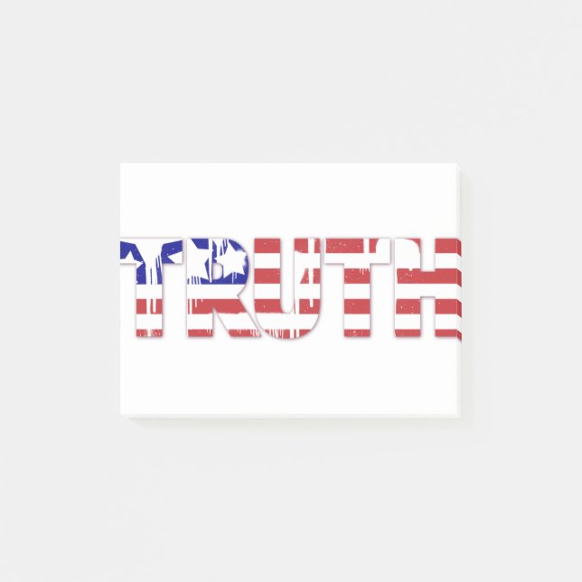 The word " Truth"  with American flag Post-it Notes (Front)
