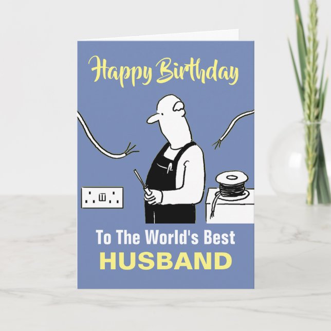 The Word's Best Electrician Husband Card (Front)