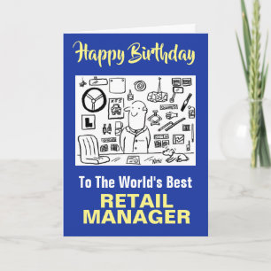 The Word's Best Retail Manager Happy Birthday Card