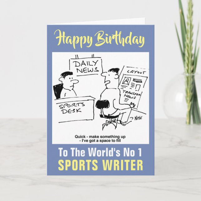 The Word's No 1 Sports Writer - Happy Birthday Card (Front)