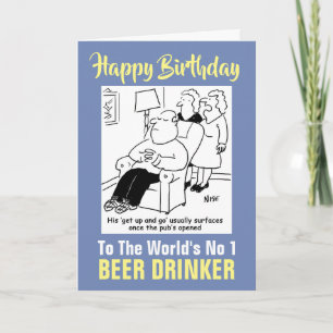 The Word's Number 1 Beer Drinker - Happy Birthday Card