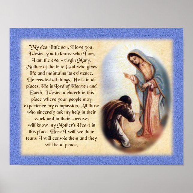 The words of Our Lady of Guadalupe Poster (Front)