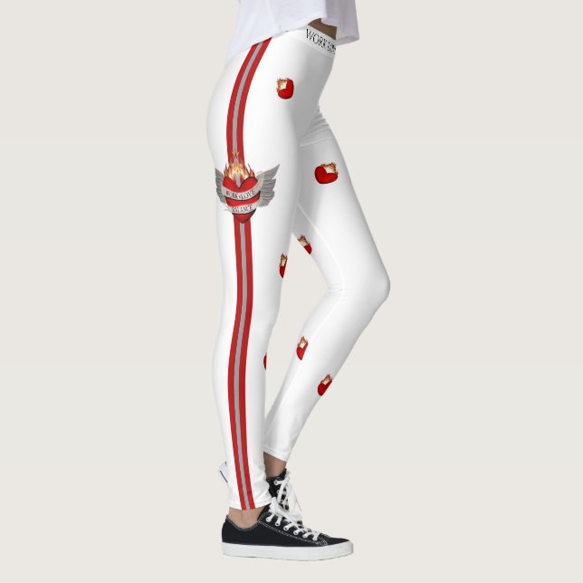 The WORK LOVE BALANCE Passion Heart and Flame Leggings (Right)