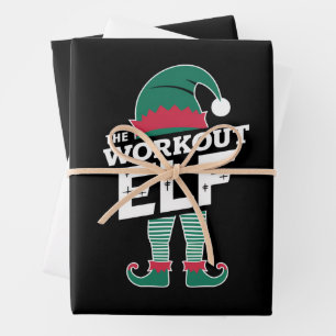 The Workout Elf Group Matching Family Christmas Wrapping Paper Sheet