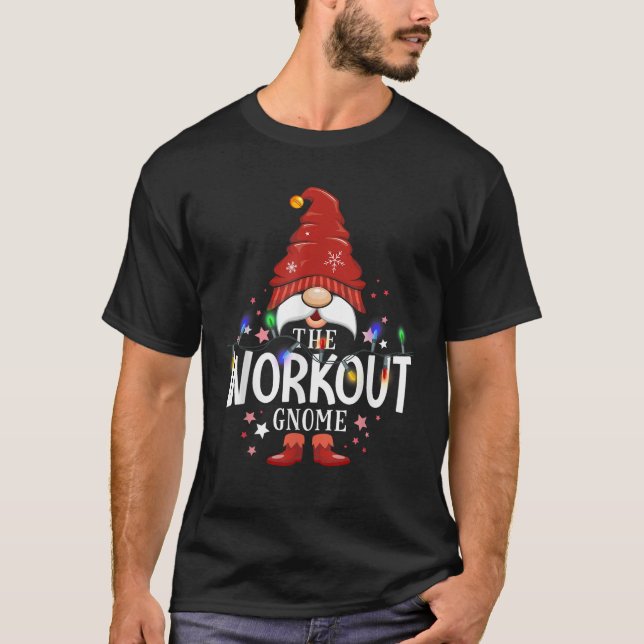 The Workout Gnome Matching Family Christmas  T-Shirt (Front)