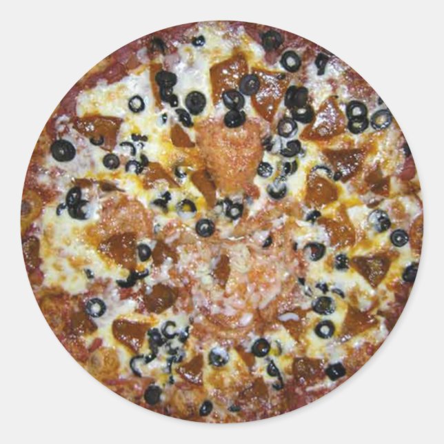 The Works Pizza Classic Round Sticker (Front)