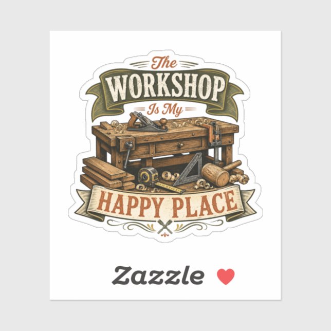 The Workshop Is My Happy Place Sticker (Sheet)