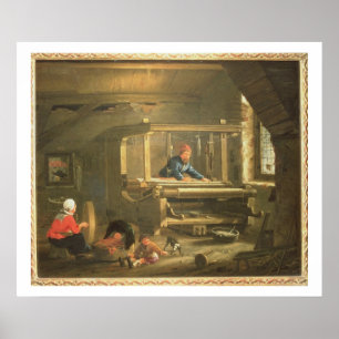 The Workshop of a Weaver, 1656 (oil on canvas) Poster
