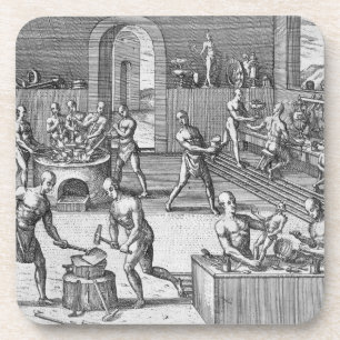 The workshop of Atahualpa's goldsmiths in Quito, f Coaster