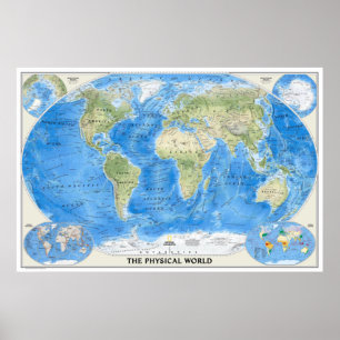 " The World: 2011/today - Physical World Map... Poster
