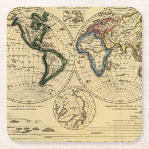 The World 3 2 Square Paper Coaster