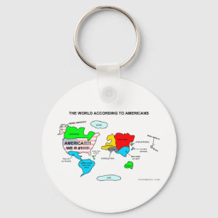 The World According to Americans Key Ring