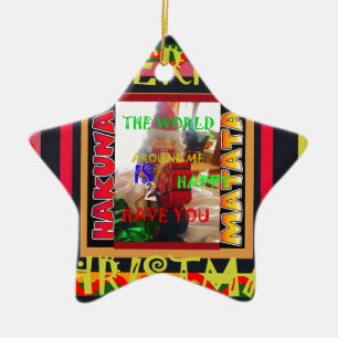 The world around Me is happy to Have You colours M Ceramic Tree Decoration