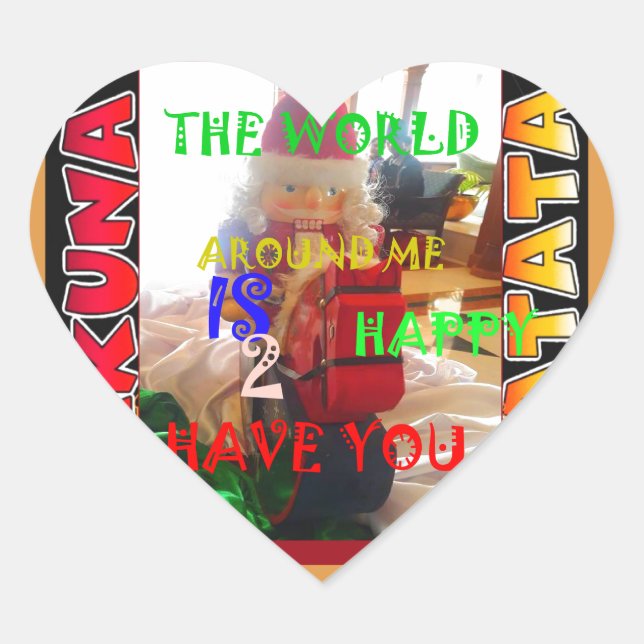 The world around Me is happy to Have You colours M Heart Sticker (Front)