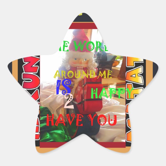The world around Me is happy to Have You colours M Star Sticker (Front)
