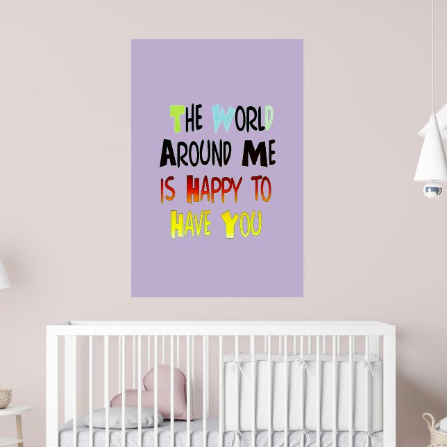 The World Around Me is Happy To Have You Poster (Nursery 2)