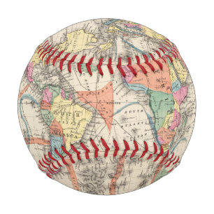 The world Atlas map with currents and trade winds Baseball