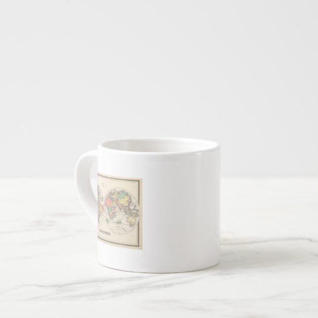 The world Atlas map with currents and trade winds Espresso Cup (Front Left)