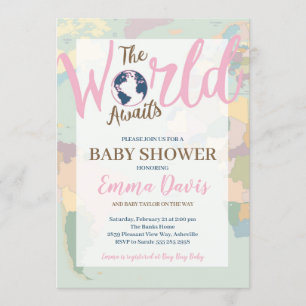 The World Awaits Baby Shower Invitation
