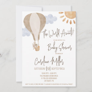 The World Awaits! Gender Neutral Baby Shower Invit Invitation