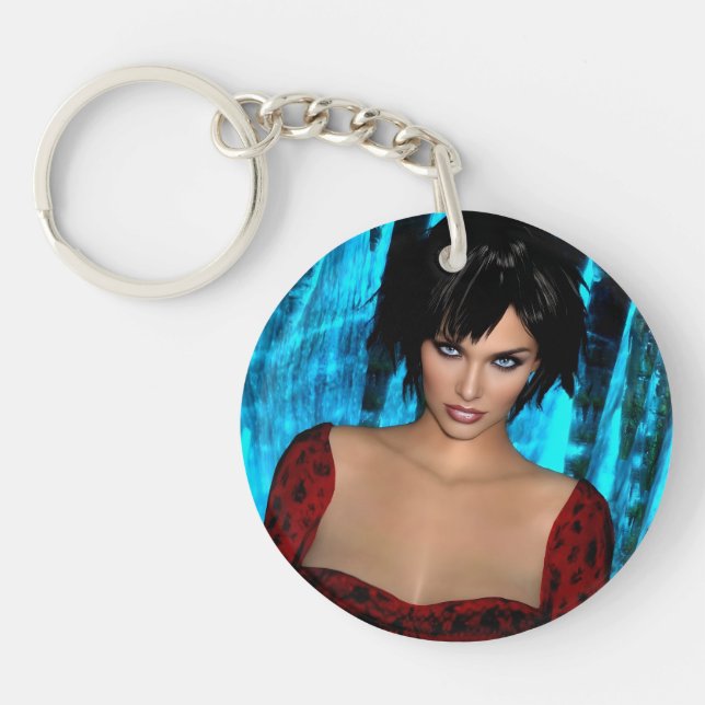 The World Behind the Eyes acrylic keychain (Front)