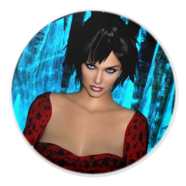 The World Behind the Eyes ceramic knob (Front)