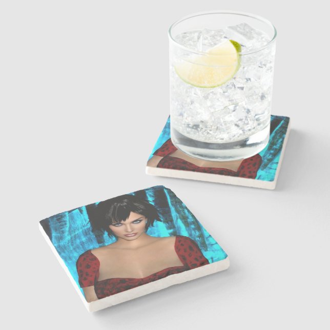 The World Behind the Eyes stone coaster (Side)