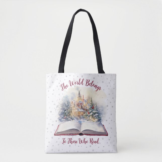 The World Belongs To Those Who Read  Design Tote Bag (Front)