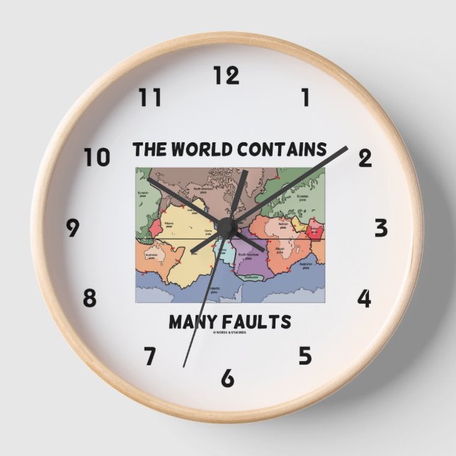 The World Contains Many Faults Plate Tectonics Clock (Front)
