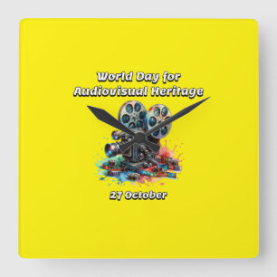 The World Day for Audiovisual Heritage Square Wall Clock