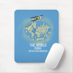 The World Dubai United Arab Emirates map Mouse Mat