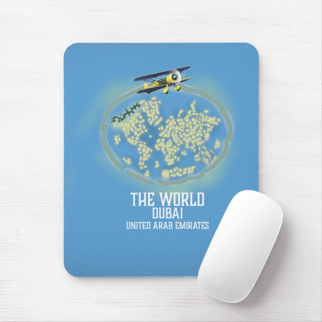The World Dubai United Arab Emirates map Mouse Mat (With Mouse)