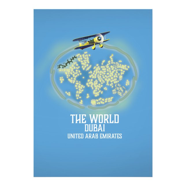 The World Dubai United Arab Emirates map Photo Print (Front)